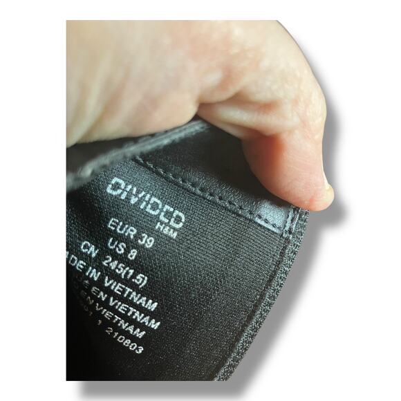 H&M Divided Black Chunky Heel Ankle Boots Women’s Size 8 EUR 39 Platform Block - Picture 4 of 10